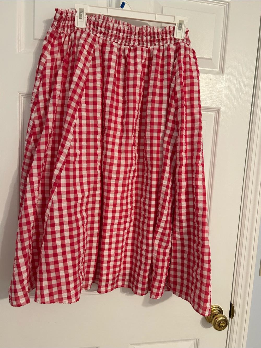 torrid Hot Pink and White Gingham A-Line Skirt - Picture 6 of 6